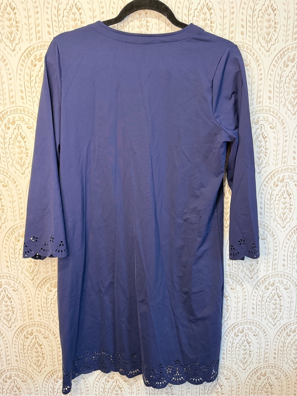 Lands’ End Navy Blue Shift Dress with Eyelet Cutout Details size Small (6-8) - Picture 6 of 8